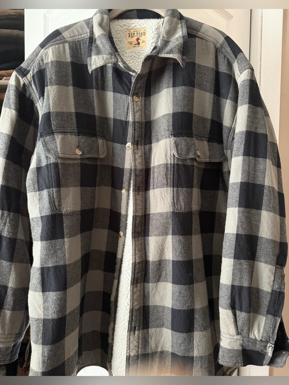 RedHead Sherpa-Lined Plaid Long-Sleeve
Shirt for Men,2XL, Good Condition